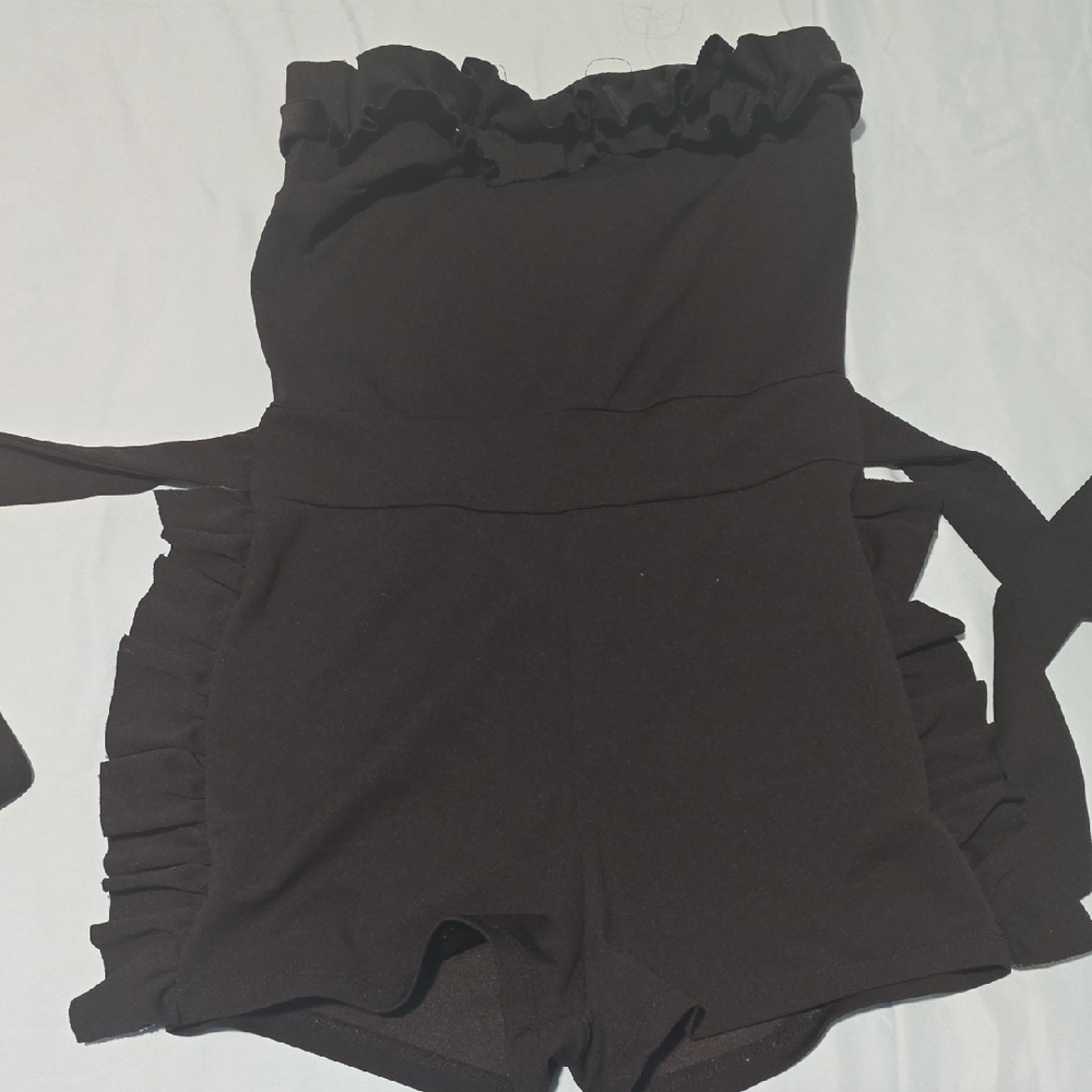 AKIRA Black Ruffle Jumpsuit for Kids